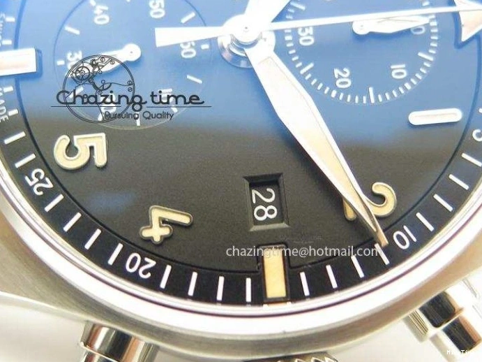 MIROTIME 0320 Pilot Chrono SS IW387808 CF3 ZF 1:1 Best Edition On Brown Leather Strap A Soft 7328